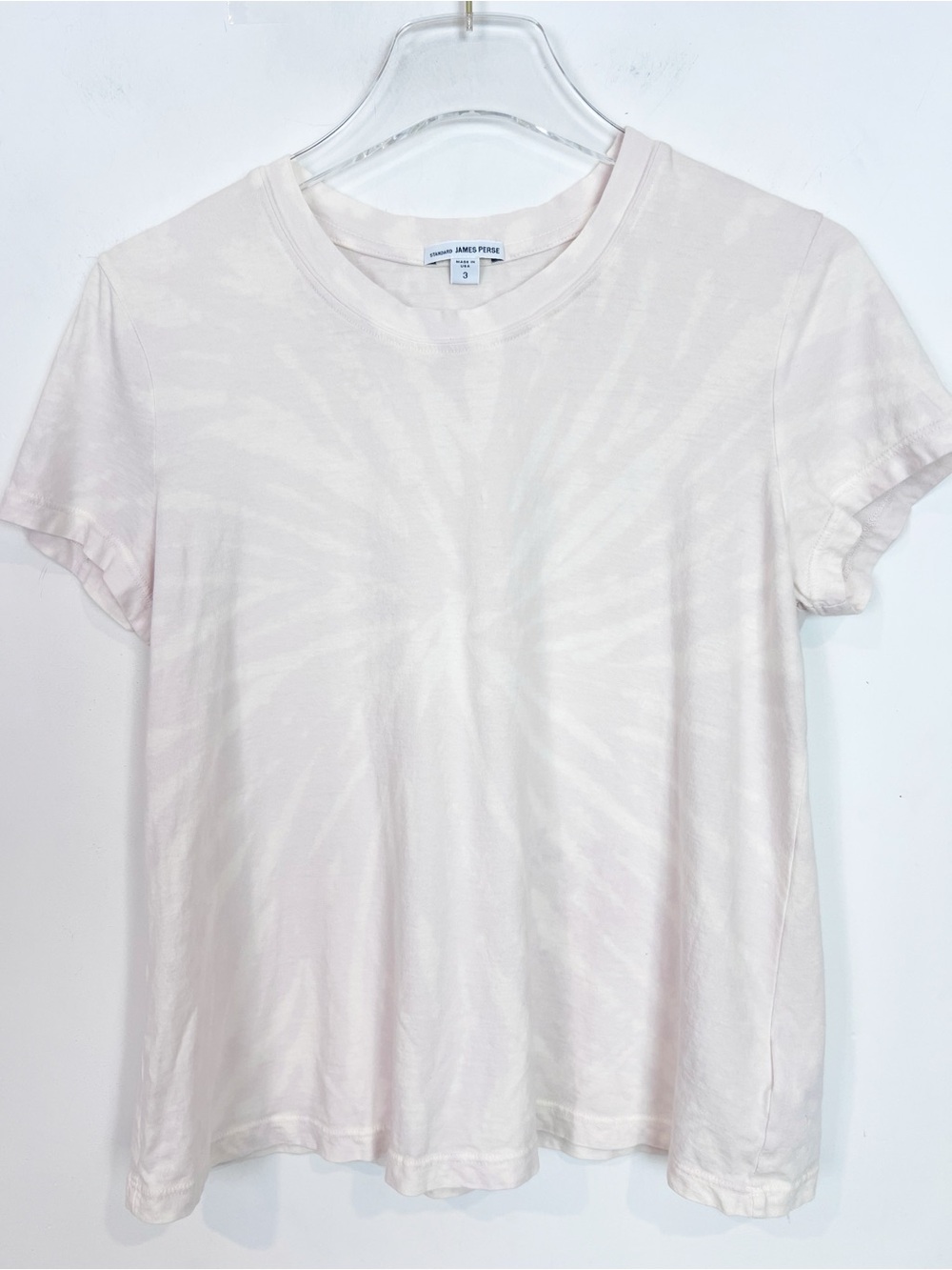 JAMES PERSE STANDARD OFF-WHITE TIE DYE SHORT SLEEVE T-SHIRT WOMENS 3/LARGE